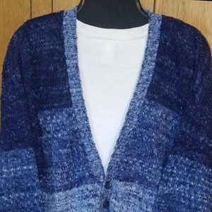 Blue Cardigan Sweater, Button Down, EUC